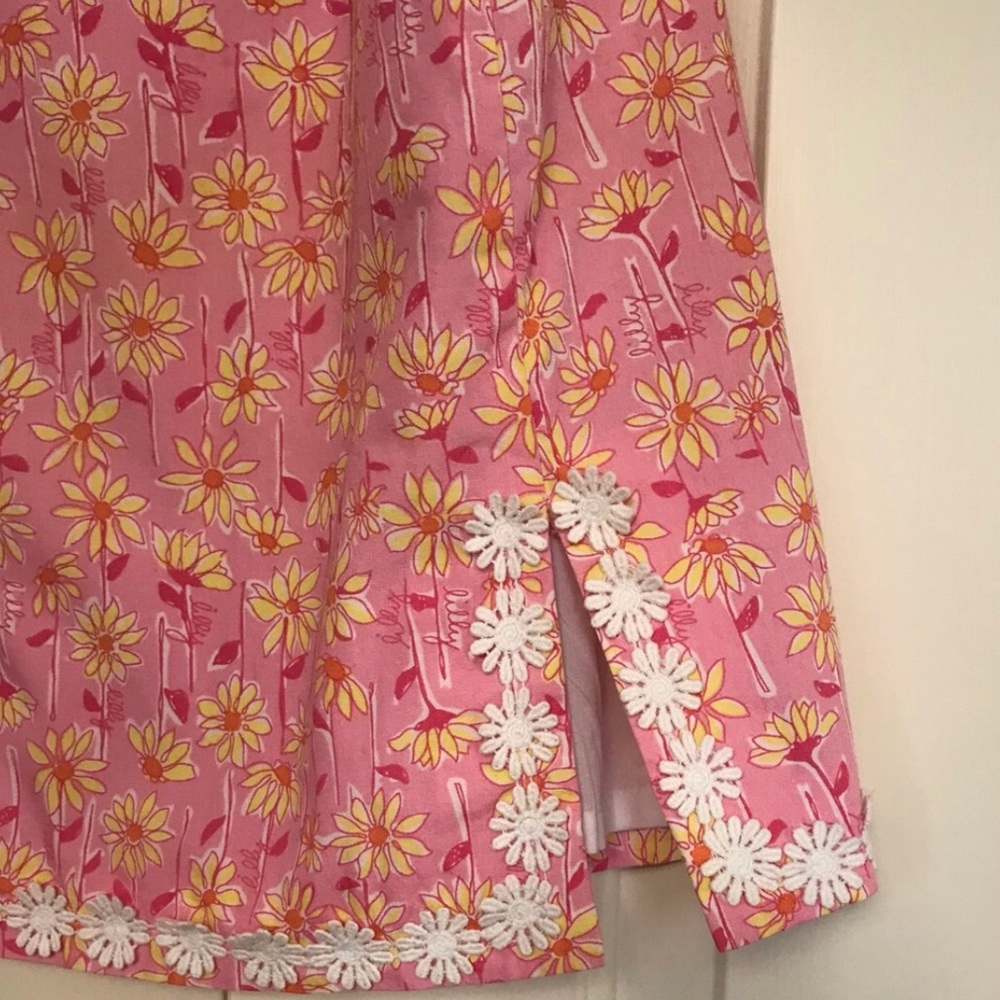 Lilly Pulitzer Pink, Yellow & White Lined Skirt, Size 12